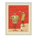 アート額絵 「 トランペット&ドラム 」 作:橋北 太郎 (F4サイズ・額飾り:42×34cm) G4-CQ004