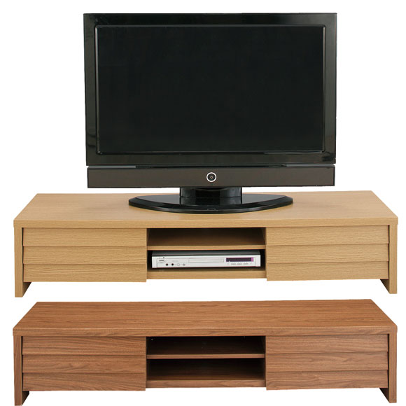 幅150テレビ台TVボード ローボードウォールナット色LE-455WAL