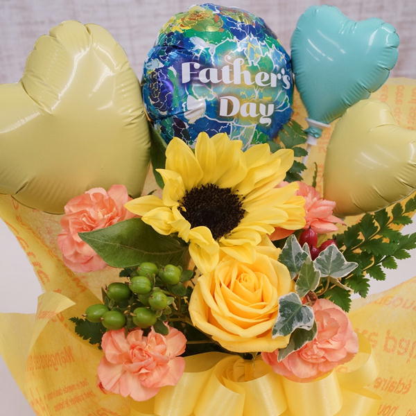 Rakuten - 父の日 花 バルーンwithアレンジメント フラワーバルーン アレンジメント バルーンギフト ギフト お花 お祝い プレゼント バルーンwith生花アレンジメント 風船と花セット 御祝 退職 花 付き バルーン 退職祝 人気 花 生花 生花でできたバルーンフラワーアレンジ メント