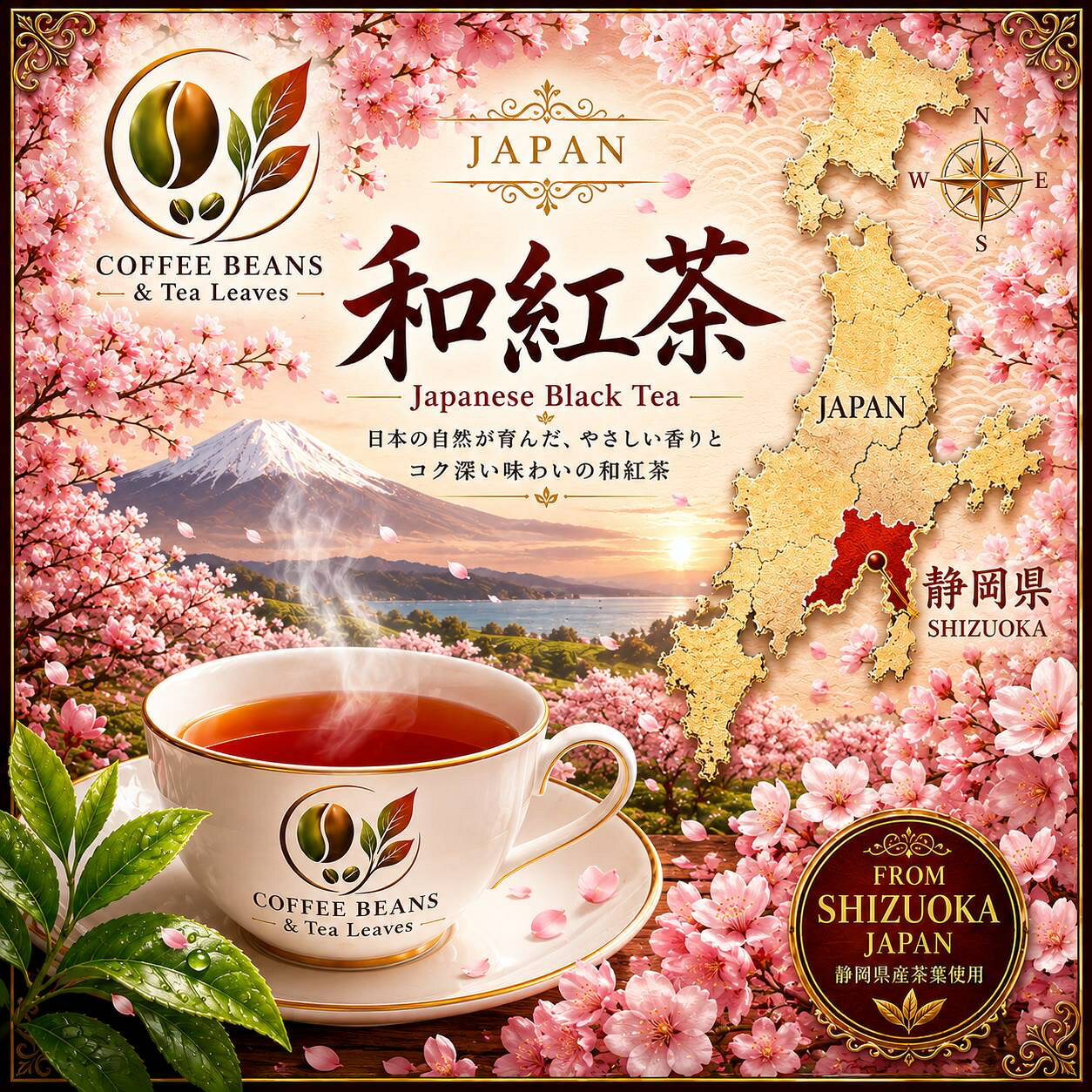 和紅茶 温暖な気候と豊かな自然の中で育つ、べにふうき。優しい香りとほのかな甘さ、後口は、やはり緑茶らしい青々とした清涼感 「べにふうき」とは日本で開発された紅茶用茶樹品種の名前です。べにふうき紅茶は高い香気と紅茶らしいしっかりとしたタンニン質を持ち、より本格的な味わいの紅茶です。 やや苦味も感じられるものの、日本的な柔らかさもあり、香気とのバランスが良い国産紅茶です。後口は、やっぱり日本茶の緑茶らしい香りが顔をのぞかせます。べにふうき茶には、カテキンの一種である「メチル化カテキン」が非常に多く含まれています。この成分には、花粉やハウスダストなどによる目のかゆみや鼻水といったアレルギー反応を引き起こす物質の放出を抑える作用があると言われており、季節の変わり目の強い味方として親しまれています。力強い渋みと華やかな香りが特徴です。渋みが苦手な場合は、お湯の温度を少しぬるめに（約80〜90℃）し、抽出時間を短めにすることでスッキリと飲むことができます。 5