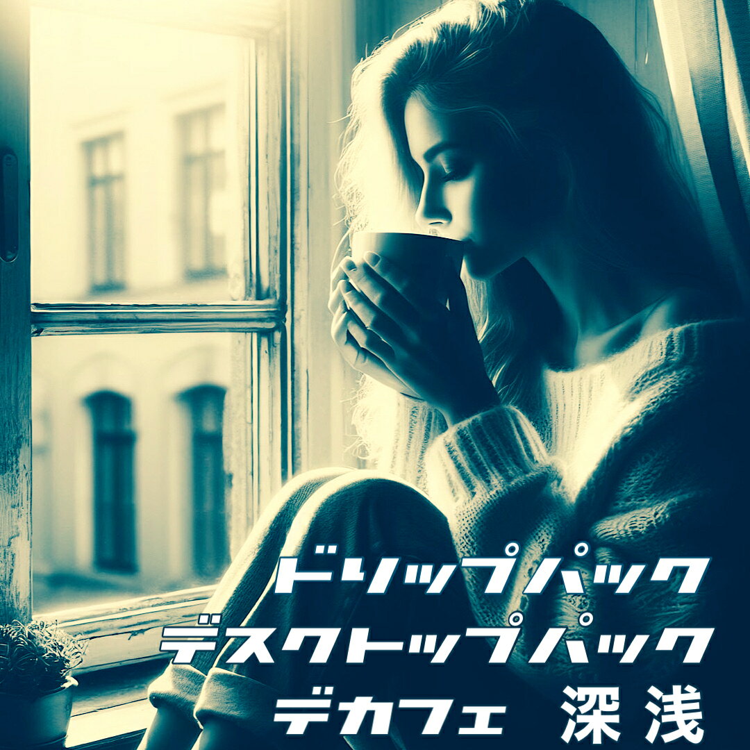 乐天商城 - ドリップパック／デスクトップセット／【デカフェ／深煎り（12g×8包）×1・浅煎り（13g×8包）×1】ジップパックに裸のドリップパックが8包。封を開けてそのまま使用できるので迅速