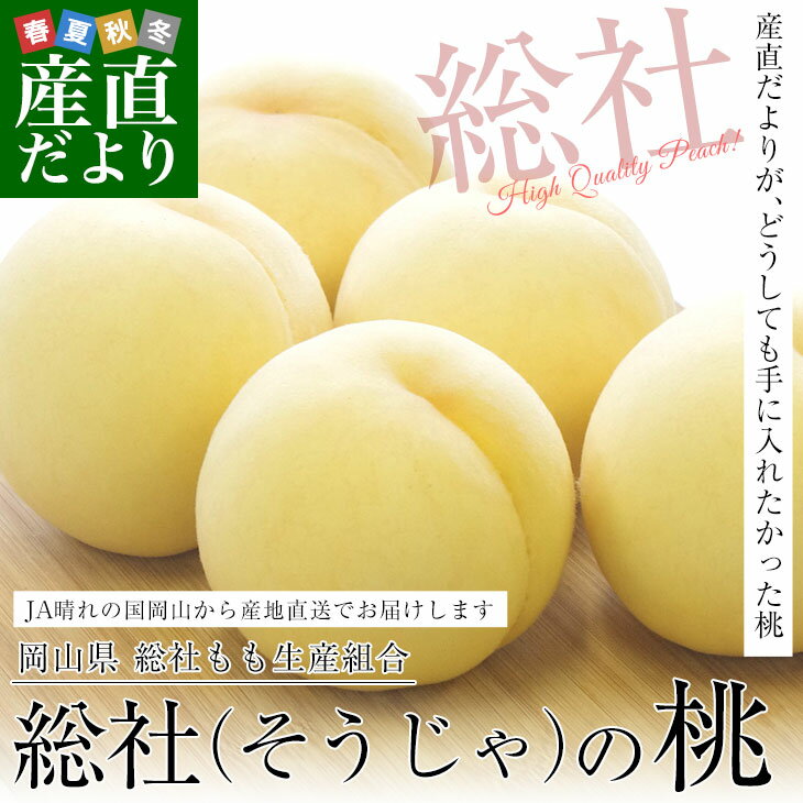 岡山県から産地直送　JA岡山西　総社もも生産部会　総社（そうじゃ）の桃　1.4キロ以上（4玉から6玉）青秀以上　総社もも生産組合、秋山陽太郎組合長