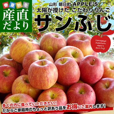 山形県より産地直送 山形朝日町APPLE’S サンふじりんご 9キロから10キロ 林檎 リンゴ 送料無料