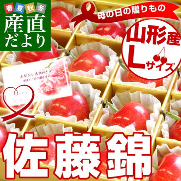 母の日ギフト 山形県産 さくらんぼ 佐藤錦 大粒のLサイズ 24粒化粧箱入り 送料無料 母の日プレゼント 桜桃 さとうにしき