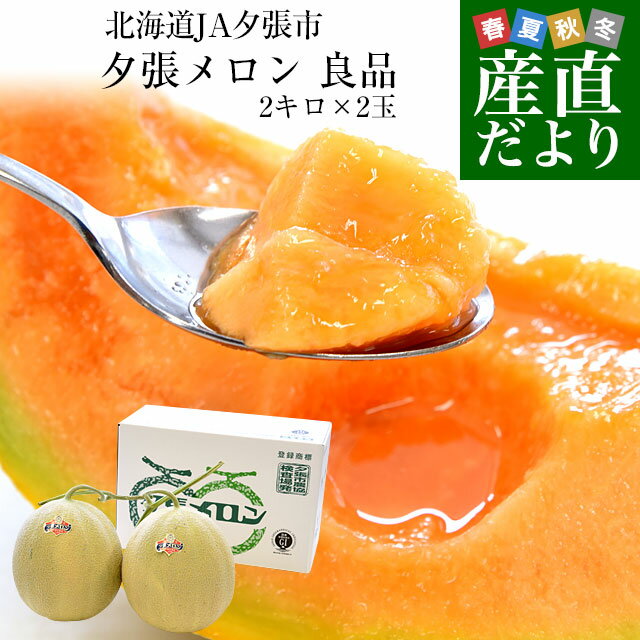 北海道より産地直送 JA夕張市 夕張メロン 良品 2玉(2キロ×2玉) 送料無料ゆうばり 夕張キング めろん ギフト お中元 御中元 夏ギフト のし対応可