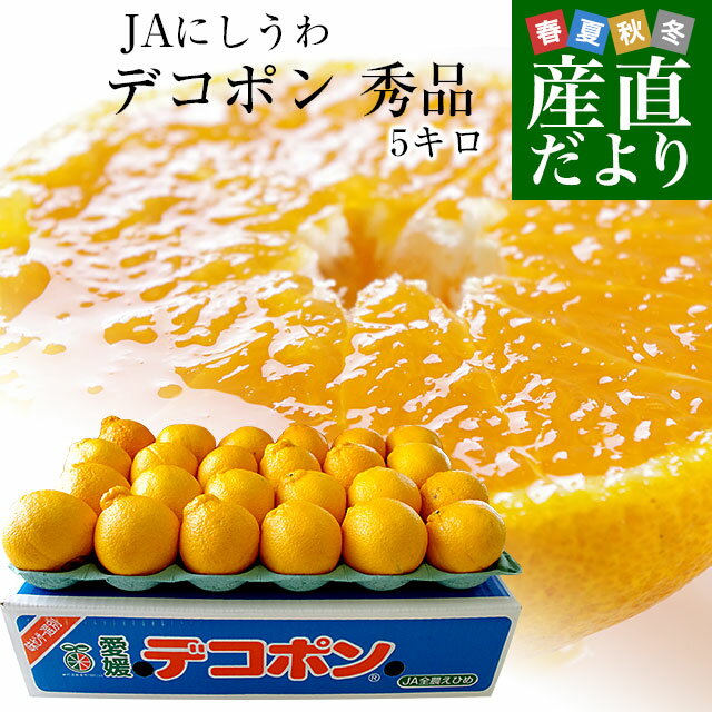 愛媛県より産地直送 JAにしうわ デコポン 秀品 3LからLサイズ 5キロ（18玉から24玉前後）送料無料 でこぽん 柑橘 オレンジ 西宇和 八幡浜