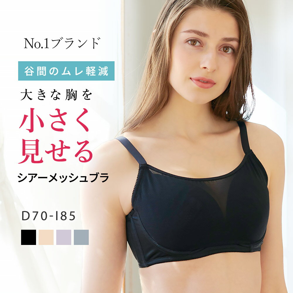 シアーメッシュブラ 小さく見せるブラジャー 通気性 軽やかフィット 着痩せブラ ワイヤー入り 苦しくない シアーメッシュブラ 補正下着 大きいサイズ 【ルルスマートブラ】