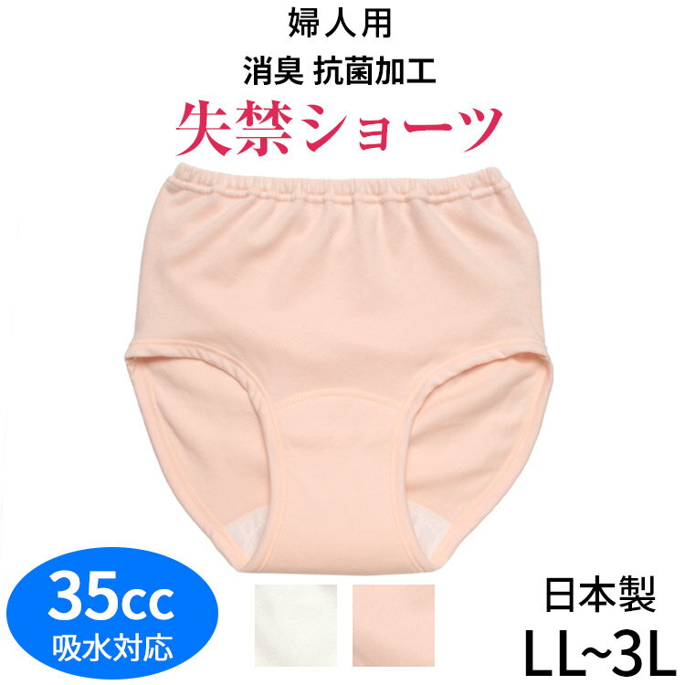 失禁ショーツ(失禁パンツ) さわやか快適ショーツ LL 3L 35cc対応 日本製 レディース 女性用 婦人用 綿100％ コットン 吸水パンツ 尿もれ 尿漏れ パンツ 中失禁 中度失禁 大きいサイズこちらの商品はお届けまでに一週間ほどかかる場合がございます 三恵