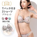 ブラジャー 2ショーツ セット 【 Tバック付き3点セット 】 ブラ＆2ショーツ(ブラ ブラセット ブラショー ブラショーツ 盛りブラ [BCDEFカップ] 3点セット 下着 レディース セット 刺繍 ししゅう ラメ バックレース ショーツ バックレースショーツ [三恵]