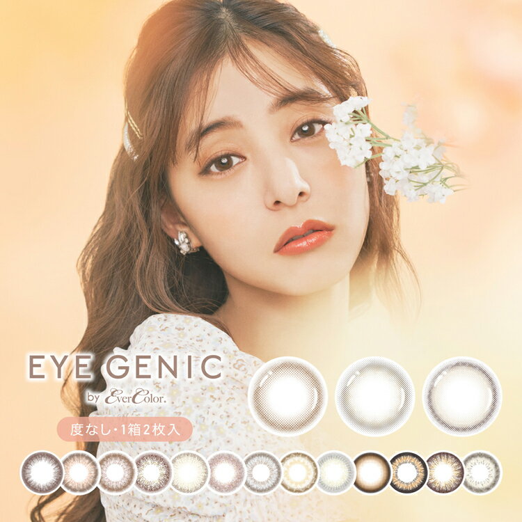 新木優子 カラコン 1ヵ月 度なし アイジェニック 1箱2枚入り EYE GENIC 14.5mm マンスリー ナチュラル ハーフ エバカラ エバーカラー メン...