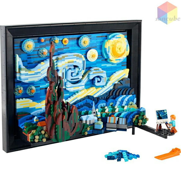 レゴ互換 アイデア ゴッホ 星月夜 2,316ピース || LEGO おもちゃ 玩具 ブロック　インテリア ディスプレイ おしゃれ ホビー 絵画 プレゼント ギフト 誕生日 クリスマス　レゴ星月夜　レゴ 星月夜のサムネイル