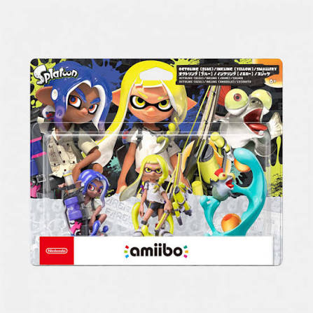 [무료 배송]닌텐도 amiibo 잉크 링 옐로우 옥틀링 블루 코자케 트리플 세트 스플라툰 시리즈 아미보 스프라툰 3
