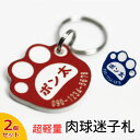 \本日21時〜P20倍!/肉球 名入れ チャーム (※同一内容2個セット) 可愛い 手形 足形 赤 青 迷子札 軽量 文字が消えない 刻印 名入れ プレート 犬...