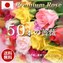 お祝いの50本のバラの花束 おまかせ(40cm×50本)お祝い用ローズギフト 無料ラッピング 宅配便 送料無料★★結婚記念日 花 女性 誕生日プレゼント 薔薇 フラワー ギフト ローズプレゼント お祝い 延命剤無料 ミックスカラー