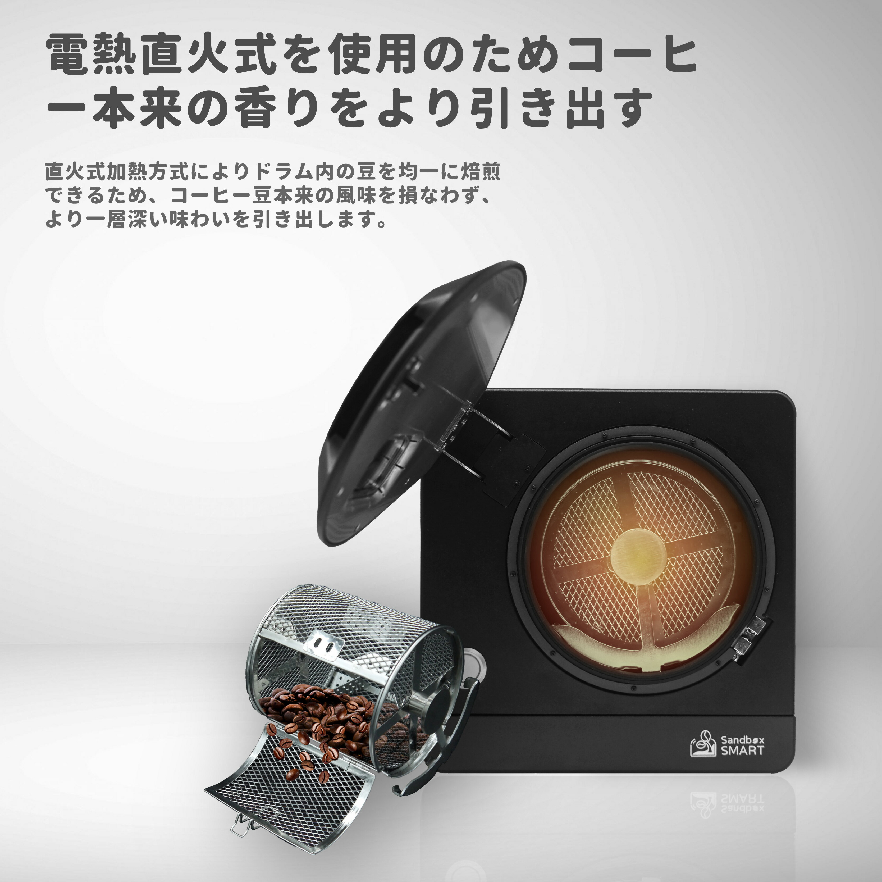 正規品 送料無料 コーヒー焙煎機 SANDBOX SMART R1 コーヒーロースター R1 珈琲焙煎機 コーヒー豆 焙煎器 生豆 コーヒー 自家焙煎 家庭用焙煎機 3