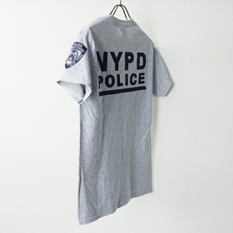 US. ポリスTシャツ ニューヨークポリス (グレー) アメリカ アメリカンポリス LE 警察 POLICE NY NYPD 新品 ロゴ スワット GILDAN エスアンドグラフ