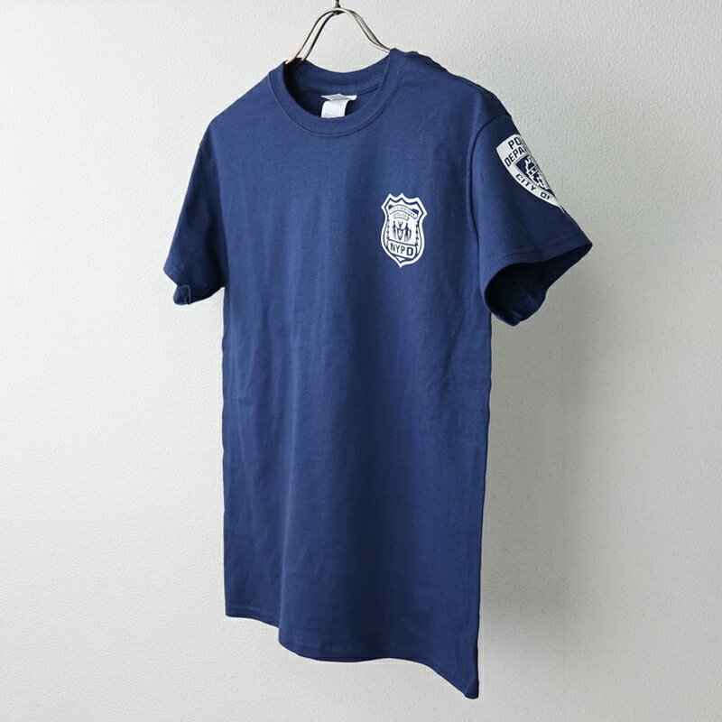 US. ポリスTシャツ ニューヨークポリス (ネイビー) アメリカ アメリカンポリス LE 警察 POLICE NY NYPD 新品 ロゴ スワット GILDAN エスアンドグラフ