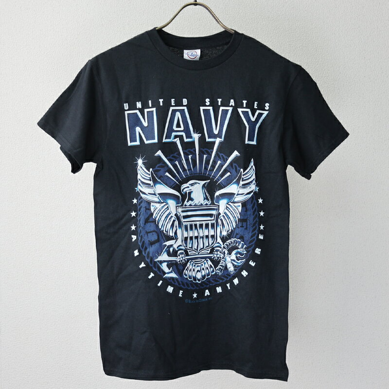 Rakuten - USミリタリーデザインTシャツ [NAVY]　アメリカ ROTHCO ロスコ 海軍 ネイビー MILITARY ミリタリー 半袖 ショートスリーブ トップス プリントTシャツ デザイン メンズ 男性用 カラープリント ブラック 黒　エスアンドグラフ