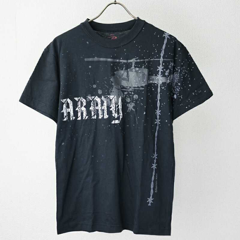 Rakuten - USミリタリーデザインTシャツ [ARMY / ブラック ]　アメリカ ROTHCO MILITARY ミリタリー 半袖 トップス プリントTシャツ デザイン グラフィック ヘリコプター メンズ 男性用 ブラック エスアンドグラフ