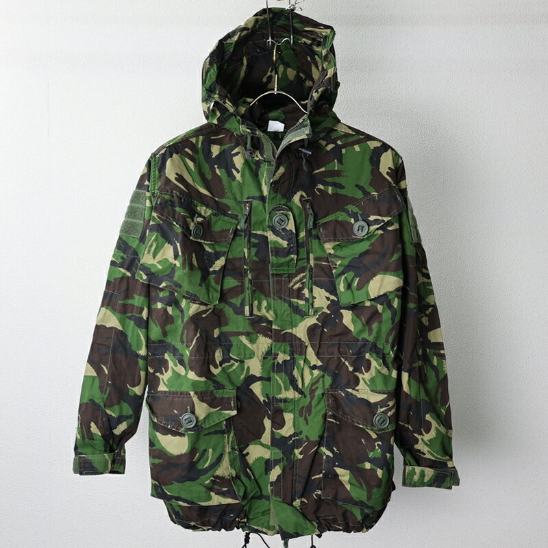 UK. WINDPROOF コンバットスモック《実物・USED》　イギリス軍 U.K. ユーロサープラス 放出品 本物 実物 ミリタリー ジャケット コート コンバット パーカー ポケット スモック DPM 迷彩 カモ フード 防風 防寒 大きい　エスアンドグラフ