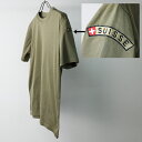 スイス軍. ワッペン付き ブラウンTシャツ《実物・USED》　スイス SW サープラス ユーロ 軍モノ ワッペン メンズ インナー カーキ 厚手 綿 コットン 100%　エスアンドグラフ