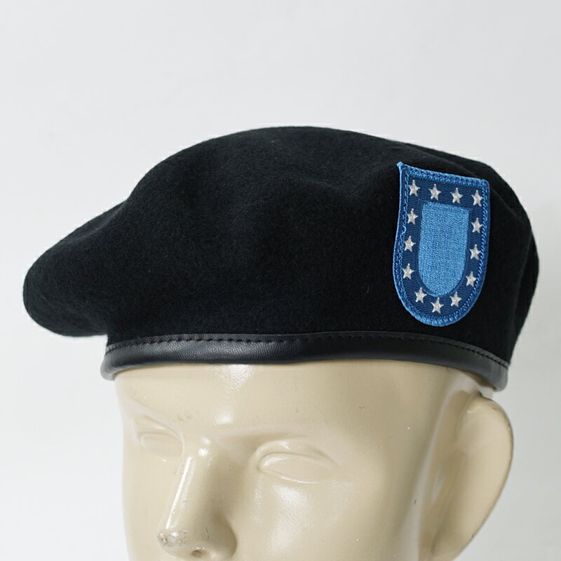 ミリタリーショップS&GrafのUS. ブラックベレー《G.I.・未使用品》　アメリカ 米国 陸軍 ARMY 新品 ミリタリー 放出品 軍モノ ウール ベレー帽 帽子　エスアンドグラフ｜アングル2