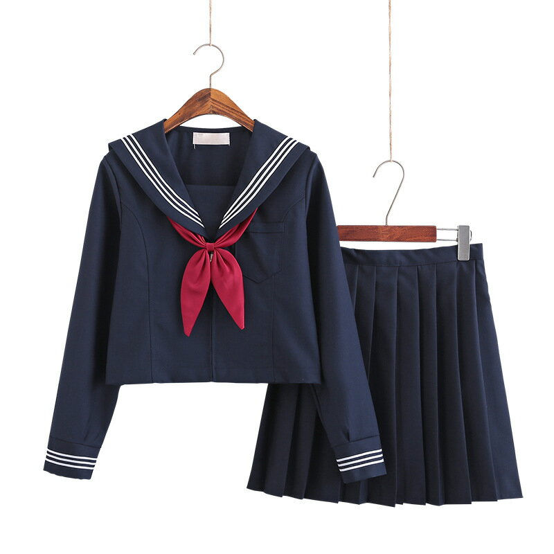 新作 セーラー服 女子高生 スクール制服 学生清純 コスプレ 衣装 上下セット 上衣 スカート春夏秋短袖長袖ハイソックス付属 大きいサイズ S~5XL