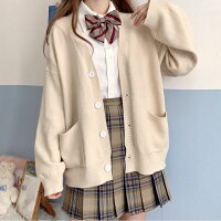 スクール カーディガン 制服 Vネック ワンポイント 刺繍入り カーディガンコットン ニット カーデガン レディース 入学 通学 高校生 中学生 ホワイト ブラック ベージュ イエロー グレー　ピンク　ブルー