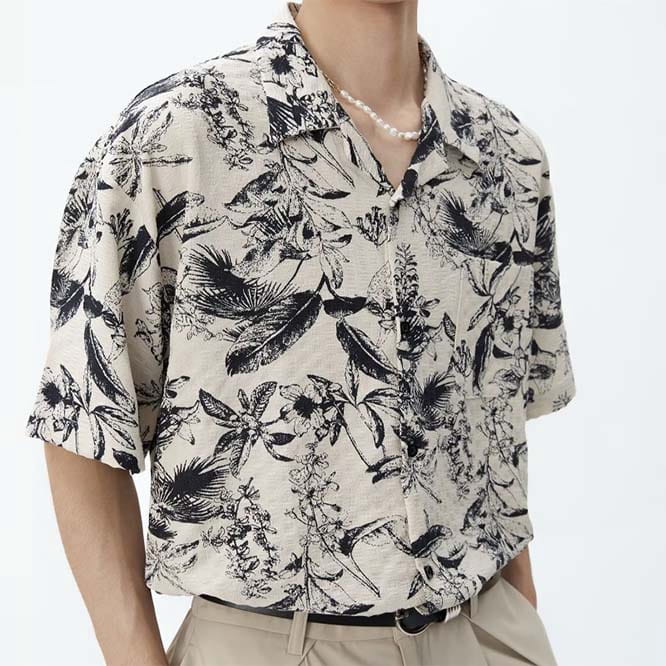 Rakuten - 2024春新作 メンズ服 男女兼用　花柄　短袖シャツ　カジュアル　ストリート系