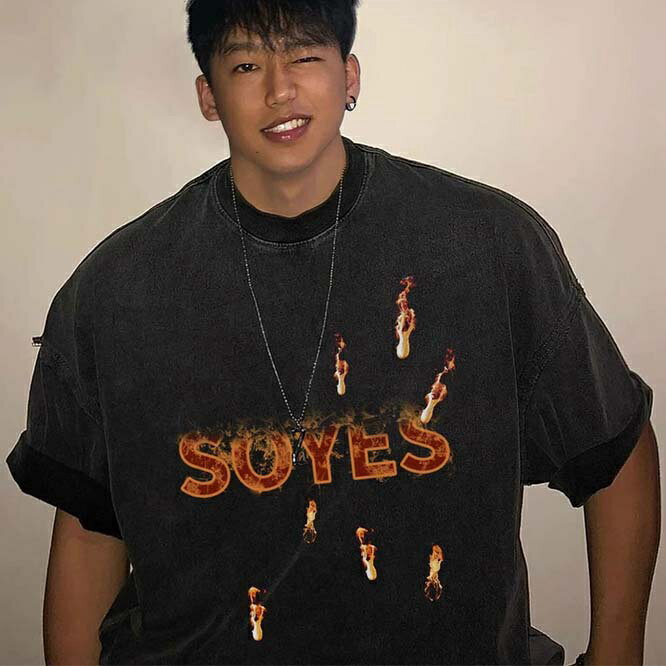 Rakuten - 2024夏新作★春夏 メンズ ビンテージ風 半袖Tシャツ 男女兼用 ストリート系 トップス