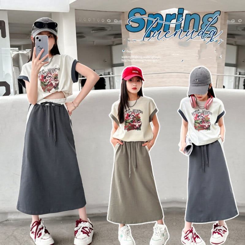 Rakuten - ジャージ 子供服 女の子 スウェット 半袖 上下セット 2点セット ガールズ 夏服 半袖tシャツ 　スカート ジュニア ゆったり セットアップ カジュアル HIPHOP ダンス 衣装　120-170cm