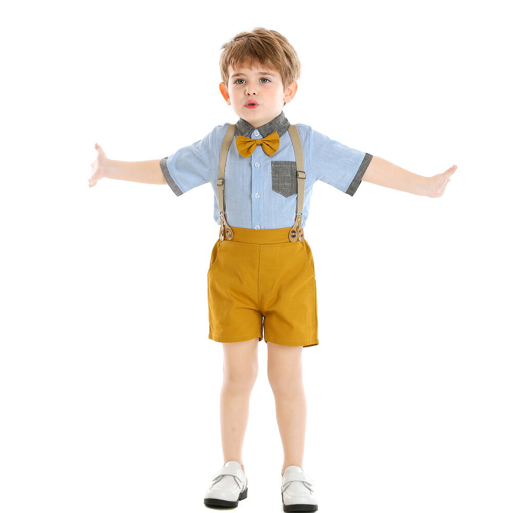Rakuten - 新品 フォーマルスーツ フォーマル 男の子 半袖 夏 キッズスーツ 男の子 フォーマル 半袖 シャツ 子供スーツセット 誕生日 服 1歳 入学式 結婚式 入園式 卒業式 ハンサム お宮参り 70cm/80cm/90cm/100cm/110cm/120cm