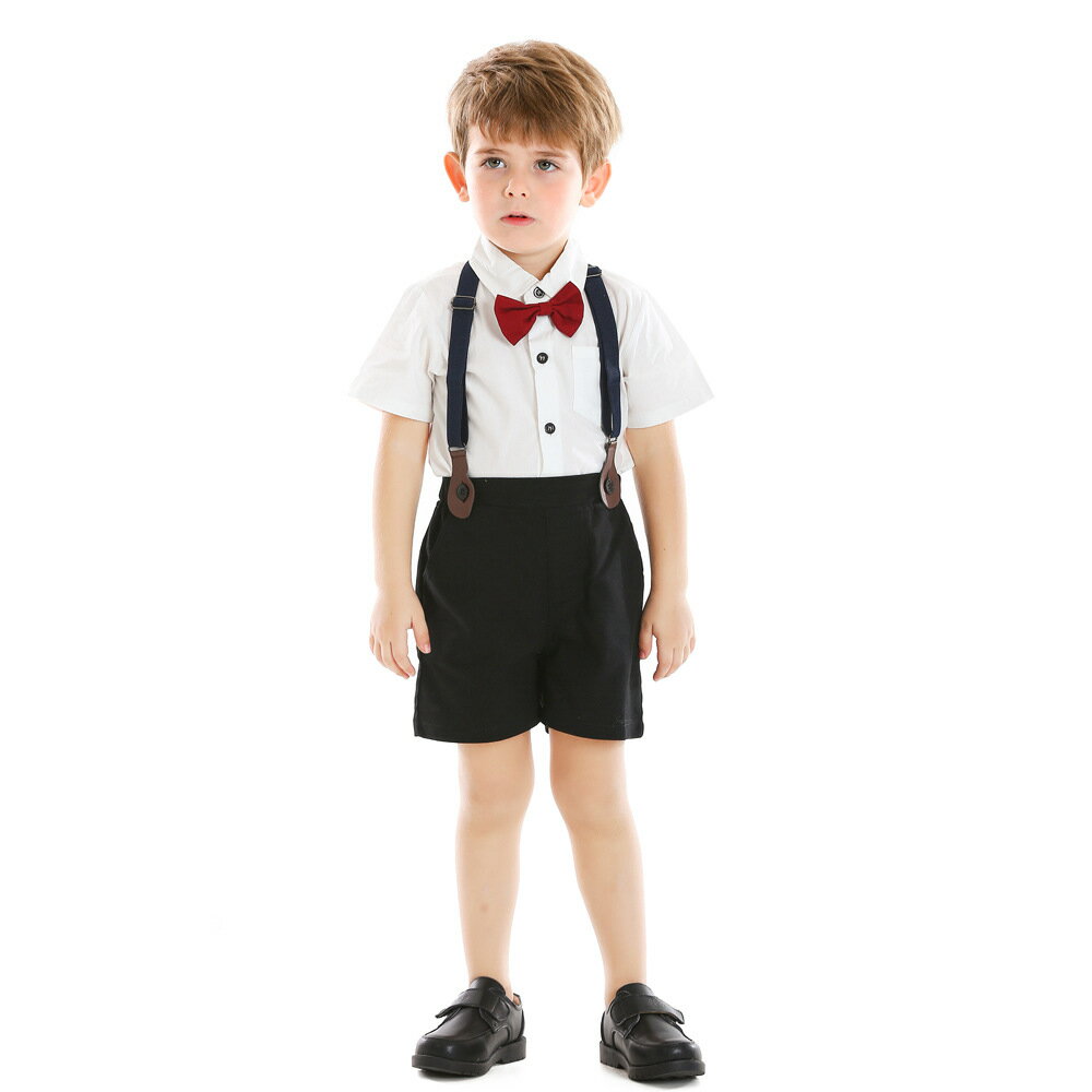 Rakuten - 新品 フォーマルスーツ フォーマル 男の子 半袖 夏 キッズスーツ 男の子 フォーマル 半袖 シャツ 子供スーツセット 誕生日 服 1歳 入学式 結婚式 入園式 卒業式 ハンサム お宮参り 70cm/80cm/90cm/100cm/110cm/120cm
