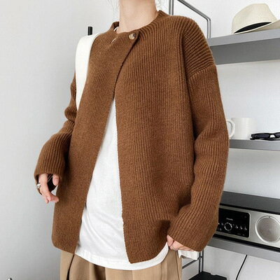 Rakuten - ニットカーディガン レディース 秋冬 ニットセーター トップス 長袖 前開き セーター韓国風 アウター ゆったり ファッション カジュアル シンプル