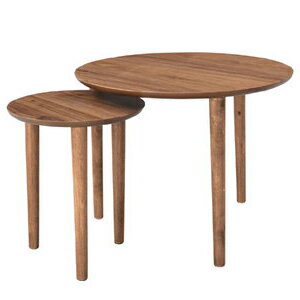 商品名：NORDIC ネストテーブル【木製テーブル】【サイドテーブル】【224】【丸テーブル】【大小2個セ..