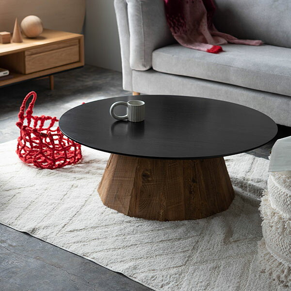 商品名 Old wood ラウンドテーブル(L)【センターテーブル】【リビングテーブル】【古材】【オーク】【直径90】【木目】【ブラック】【SWE】【カフェ】【ガーデン】【882】【ローテーブル】【楽天】