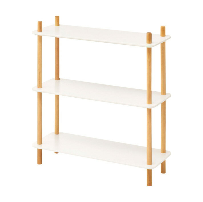 Wooden - 商品名：オープンラック 3段【ワゴン】【ベッドサイド】【間仕切り】【木製】【天然木】【SPT】【北欧】【ナチュラル】【シンプル】【かわいい】【収納】【収納棚】【棚】【976】【ラック】【マルチラック】【オープンラック】【ホワイト】