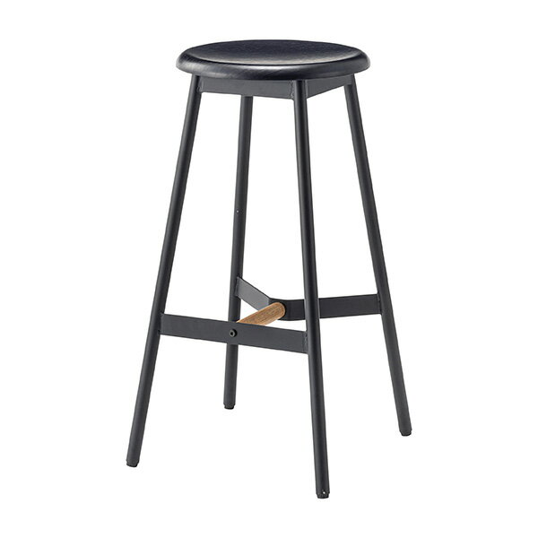Metallic - 【2脚セット】商品名：ハイスツール （高さ 74cm）【スツール】【ハイスツール】【チェア】【椅子】【天然木】【スチール】【SPC】【円座】【円形】【丸形】【背もたれなし】【972】【来客用】【シック】【モダン】【シンプル】【おしゃれ】【ブラック】【黒】