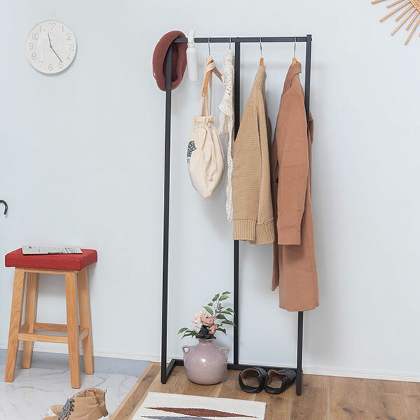 Rakuten - 商品名：SATIS コートハンガー【ポールハンガー】【スチール】【コートハンガー】【玄関】【雑貨屋】【SDIS】【リビング】【美容室】【942】【アパレル】【店舗】【アジャスター付】【組立】【ストール掛け】【マフラー掛け】【ヴィンテージ】