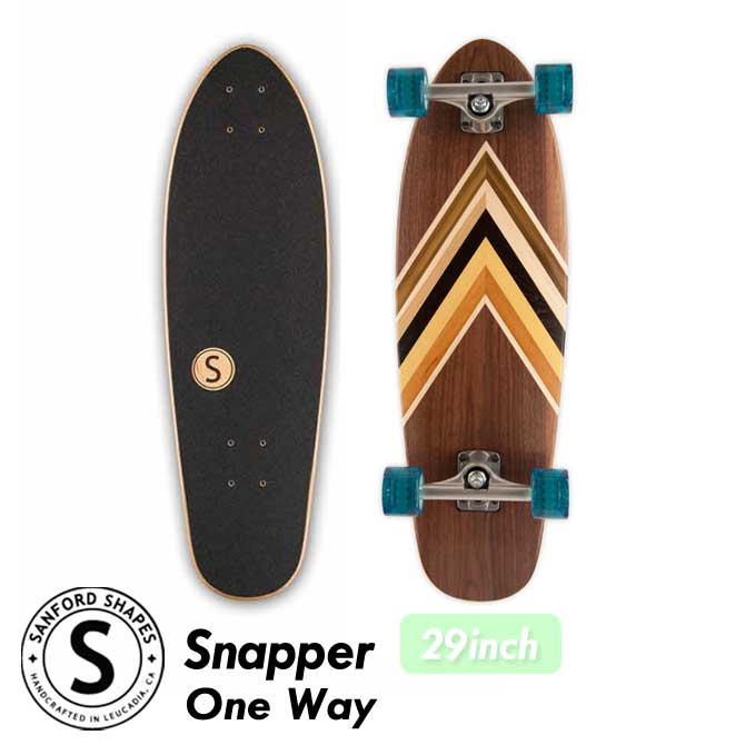 スケートボード コンプリート クルーザー Sanford Shapes サンフォードシェイプス Snapper スナッパー 29インチ skate skateboard complete カリフォルニア お洒落 インテリア 可愛い 木目 ヘリンボーン スケート スケボー sk8