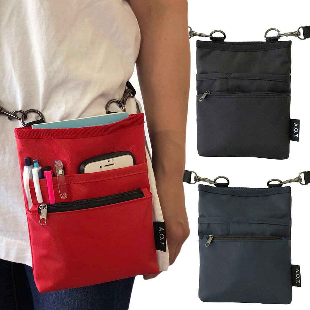 【送料無料】介護業務用ウエストポーチUB1696　3WAY仕様　A.O.Tエーオーティー　男女兼用　ベルト通し、ショルダーバッグ A6 代引き・日時指定不可