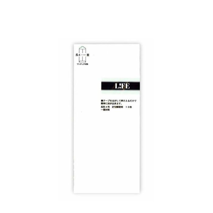 Rakuten - ライフ　和封筒　長4　枠なし　一重　ワンタッチ　10枚【E491B】