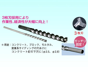 【ミヤナガ】デルタゴンビット振動用SG/φ4.3mm/DLS043SG/ビットをがっちり固定/乾式/振動ドリルドライバー【ドリルビット/穴あけ工具/先端工具】