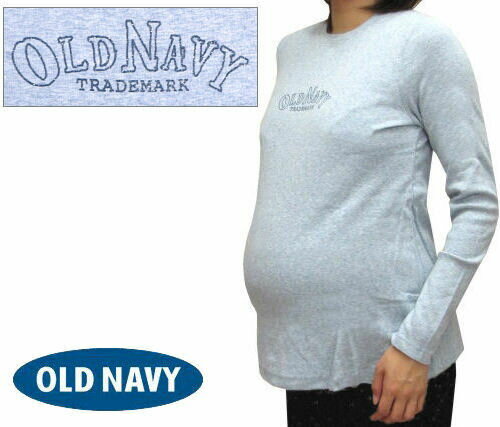 OLD NAVY(オールドネイビー)マタニティ 長袖ラメロゴTシャツ(BlueGray)