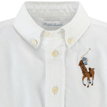 Ralph Lauren(ラルフローレン) 長袖ビッグポニーボタンダウンシャツ(White)【24M】BigPony