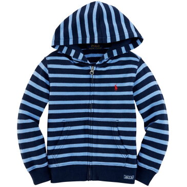 スーパーSALE 20%OFF◇Ralph Lauren(ラルフローレン) ボーダーワンポイントフルジップアップパーカー(Navy×Blue)【5】