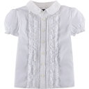☆夏物お買い得セール☆Ralph Lauren(ラルフローレン) ラッフルドコットンバティストブラウス(White)/丸襟ブラウス【2T/4T】【サマーSALE...