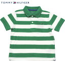 Tommy Hilfiger(トミーヒルフィガー) ワンポイントボーダー鹿の子ポロシャツ(Green)