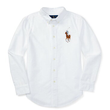 スーパーSALE◇POLO RALPH LAUREN(ポロ ラルフローレン) 長袖ビッグポニーボタンダウンシャツ(White)【3T】BigPony