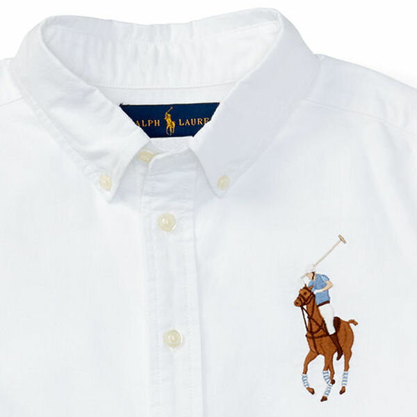 スーパーSALE◇POLO RALPH LAUREN(ポロ ラルフローレン) 長袖ビッグポニーボタンダウンシャツ(White)【3T】BigPony